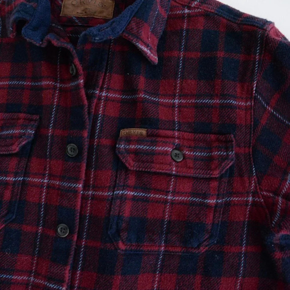 Orvis Red & Navy Checker Thick Cotton w/ Hidden Side Pockets Shacket Medium - Picture 12 of 15